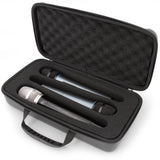 CASEMATIX Wireless Microphone Case Fits Three Wireless Mic System Microphones by Sennheiser, Shure and More, Includes Portable Mic Case Only