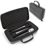 CASEMATIX Wireless Microphone Case Fits Three Wireless Mic System Microphones by Sennheiser, Shure and More, Includes Portable Mic Case Only