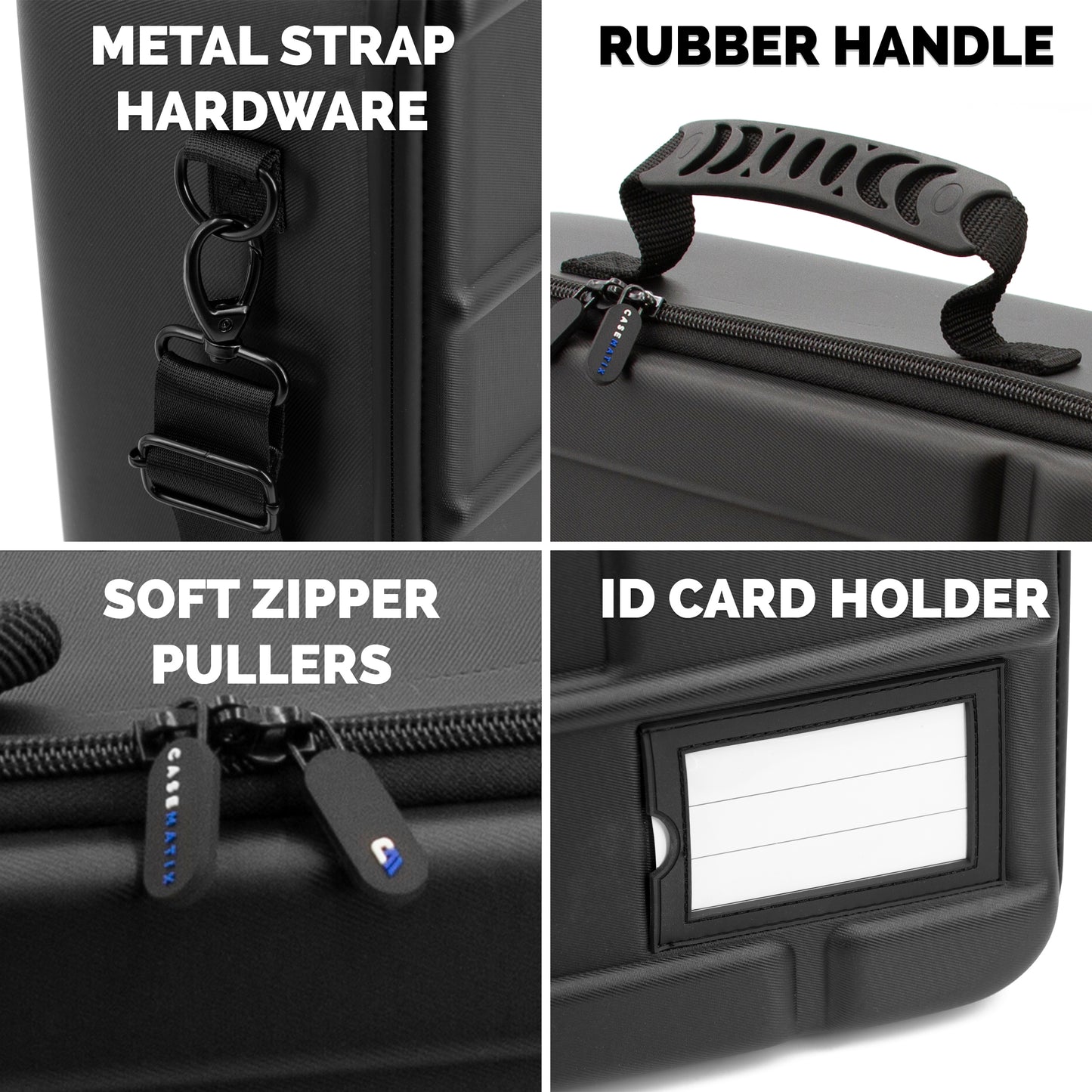 Miniature Carrying Case - 144 Slot Miniature Storage Case with Four Foam Trays For Minis, Adjustable Shoulder Strap, ID Card Holder and More!