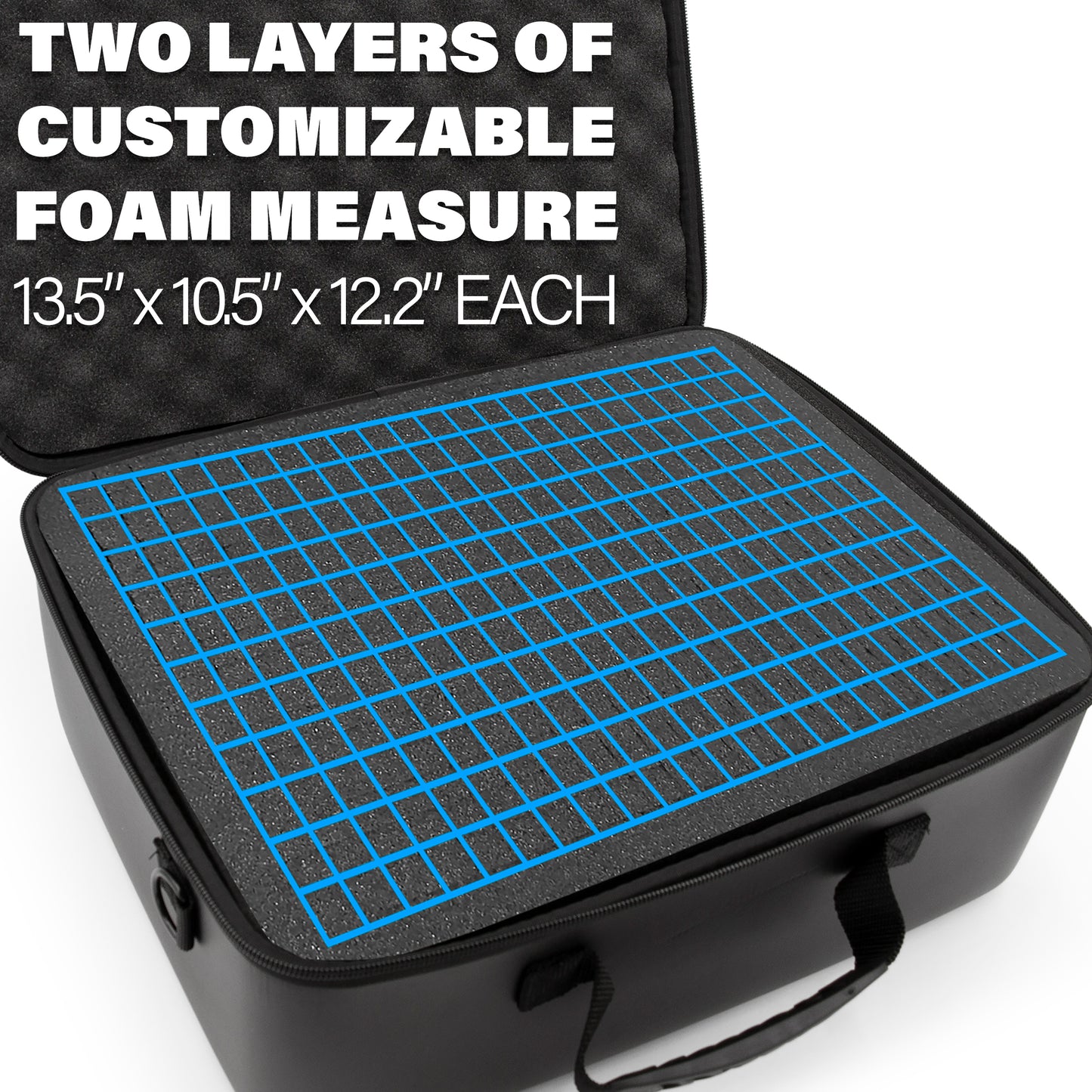 Mixer Case Compatible With Behringer Flow 8 or Xenyx 802s in Two Customizable Trays - Fits DJ Mixers and More up to 13.5" x 10.5" x 2.2"