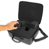 CASEMATIX Pistol Range Bag with Locking Zipper - Rugged EVA Gun Bag with Two Layers of Foam for Up To 4 Handguns with Carry Strap and ID Card Holder