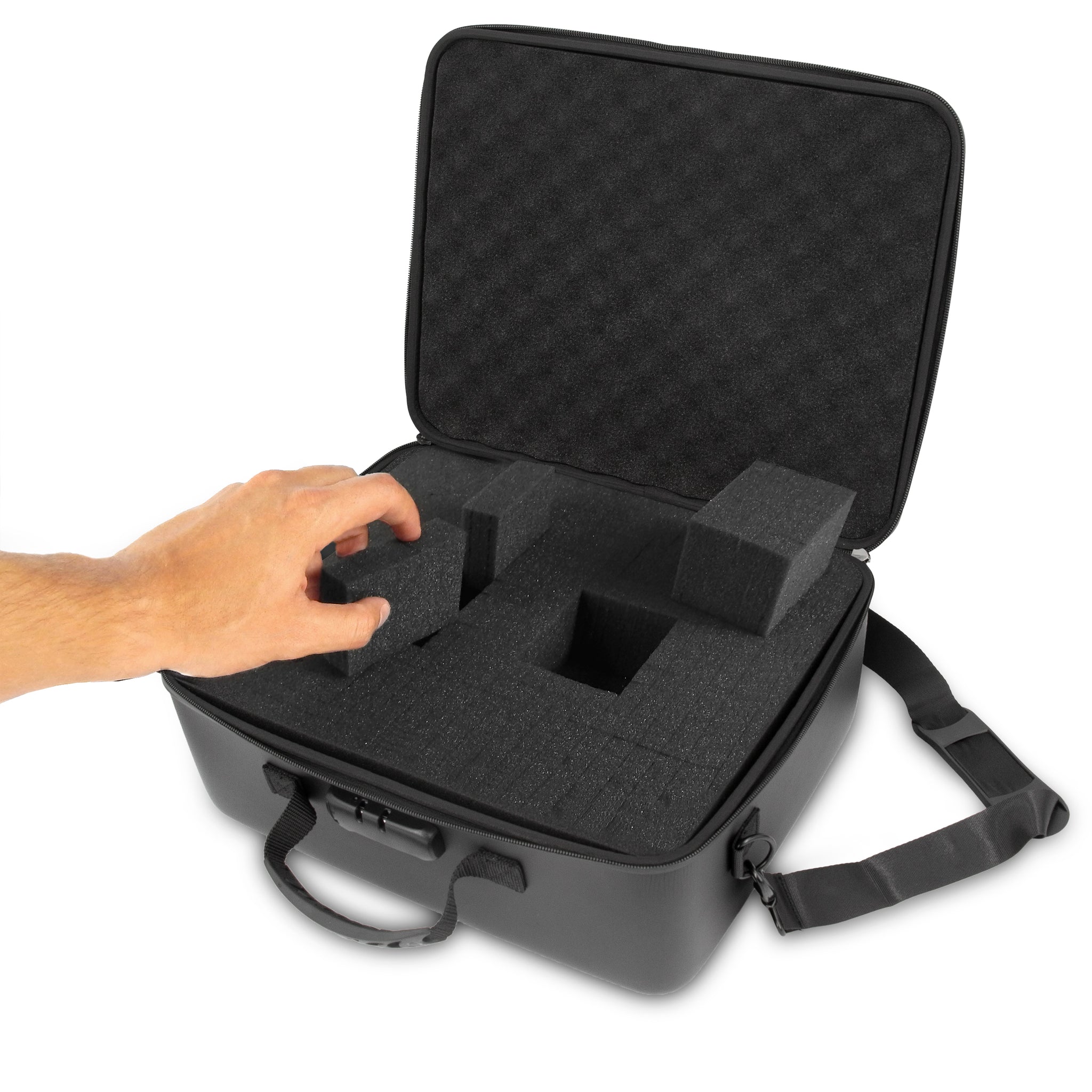 CASEMATIX Locking Gun Case Pistol Range Bag - Durable EVA Gun Bag with ...