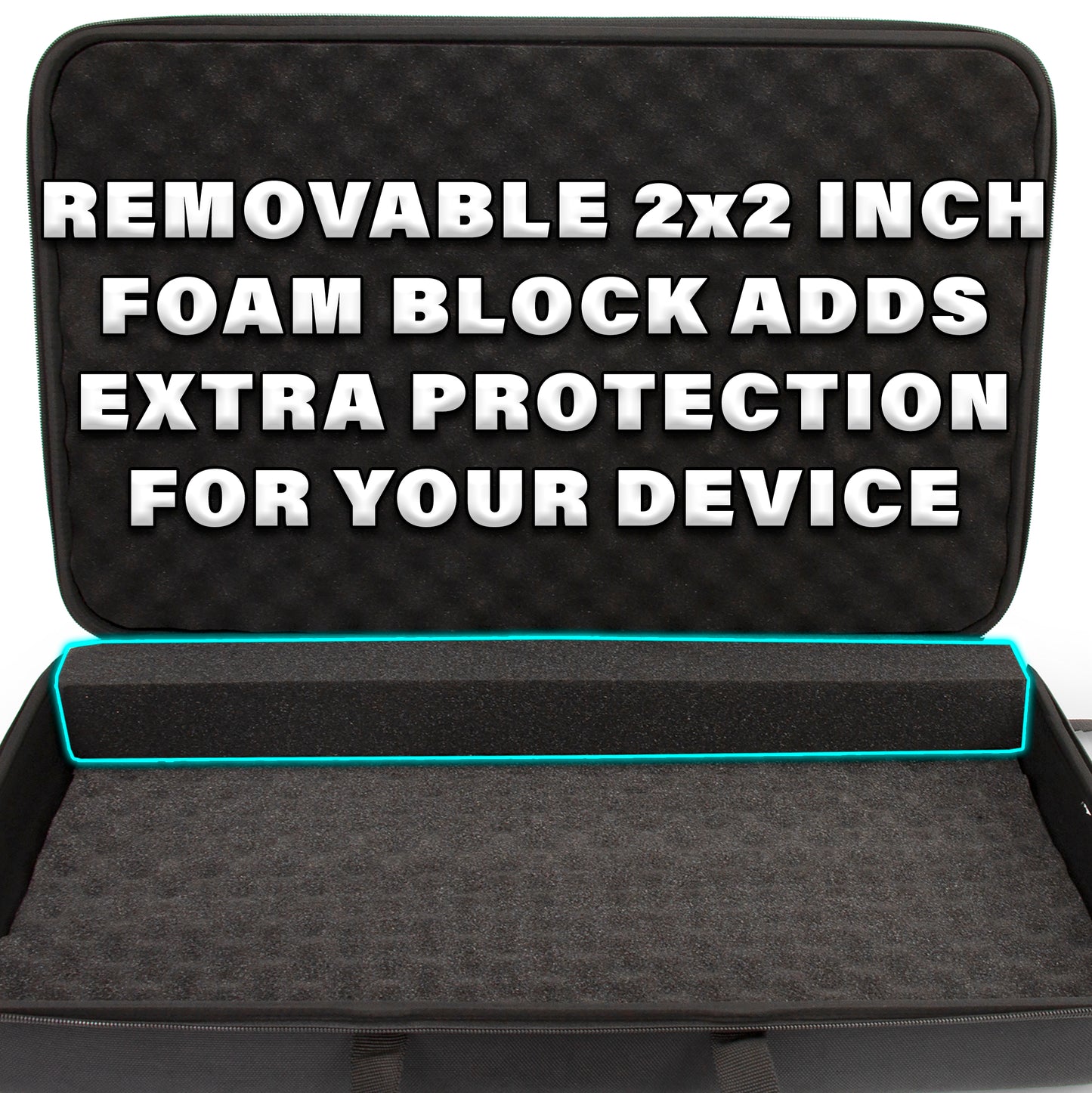 CASEMATIX Portable Monitor Case for 15.6" to 24" Gaming Monitors or Laptop Portable Screens in Padded Foam for 15.6 to 17.3 Inch Screens (Black)