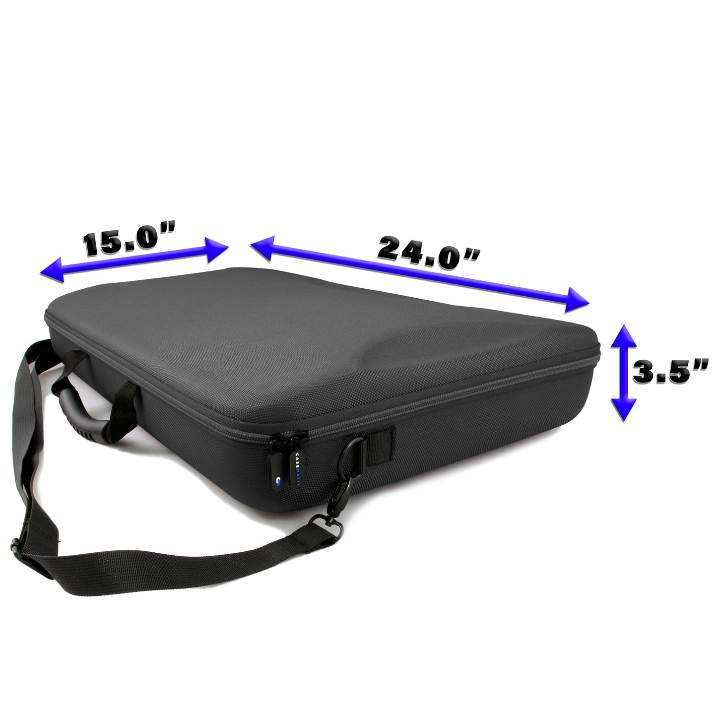 CASEMATIX Portable Monitor Case for 15.6" to 24" Gaming Monitors or Laptop Portable Screens in Padded Foam for 15.6 to 17.3 Inch Screens (Black)