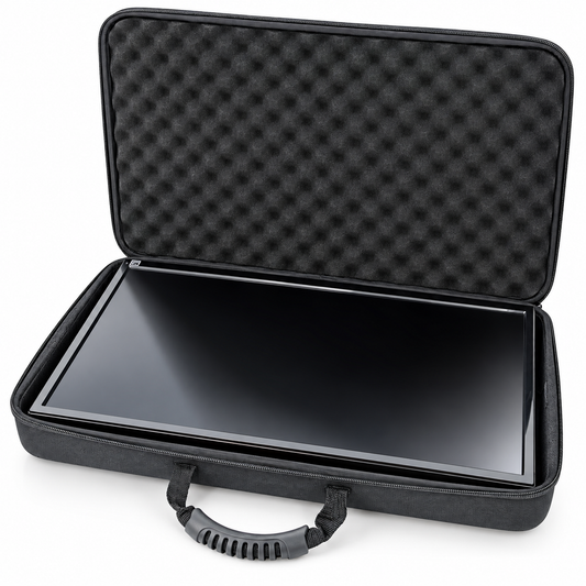 Portable Monitor Case for 15.6" to 24" Gaming Monitors - Hard Shell EVA Screen Cover with Padded Foam Fits Accessories for 15.6-17.3" Screens