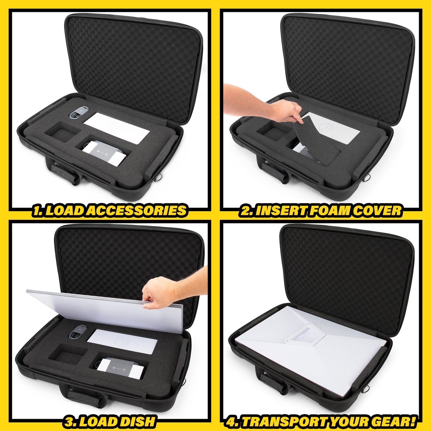 Travel Case Compatible with Starlink Gen 3 Standard Dish Kit – Impact Resistant Hard Case with Precision Cut Foam, Accessory Storage & Carry Strap