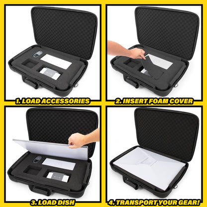 Travel Case Compatible with Starlink Gen 3 Standard Dish Kit – Impact Resistant Hard Case with Precision Cut Foam, Accessory Storage & Carry Strap