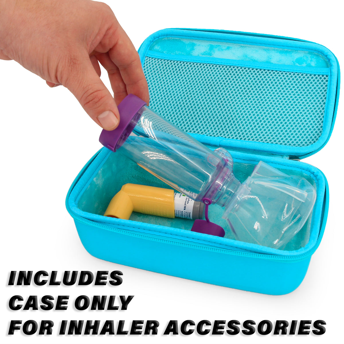 CASEMATIX Travel Case Fits Asthma Inhaler Spacer with Mask Attached ...