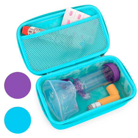 Inhaler Spacer Travel Case - Protective Storage for Inhaler with Mask & Accessories