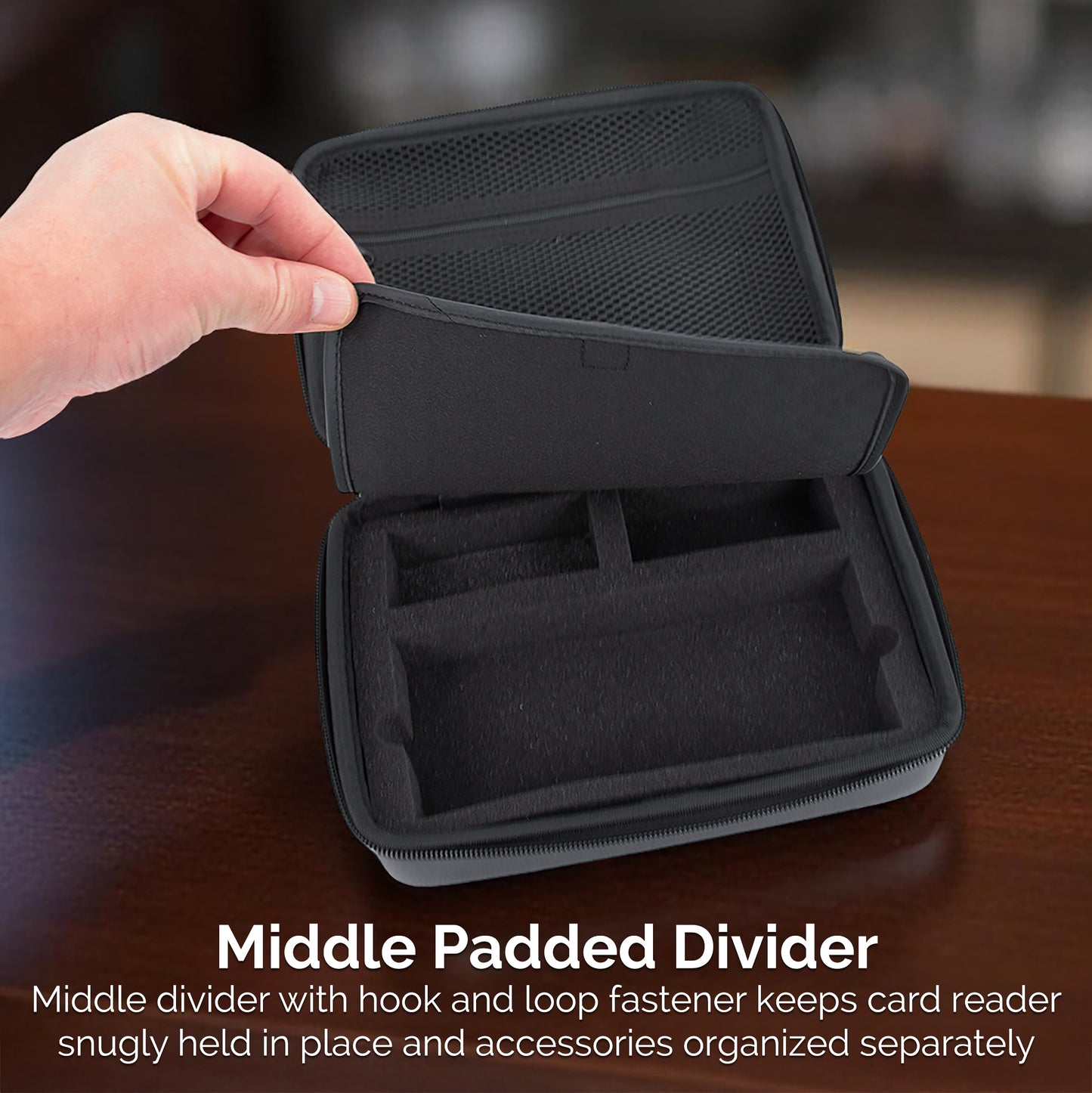 Travel Case Compatible with Square Handheld Credit Card Machine Point of Sale Card Reader, Impact Resistant Exterior with Padded Screen Protection