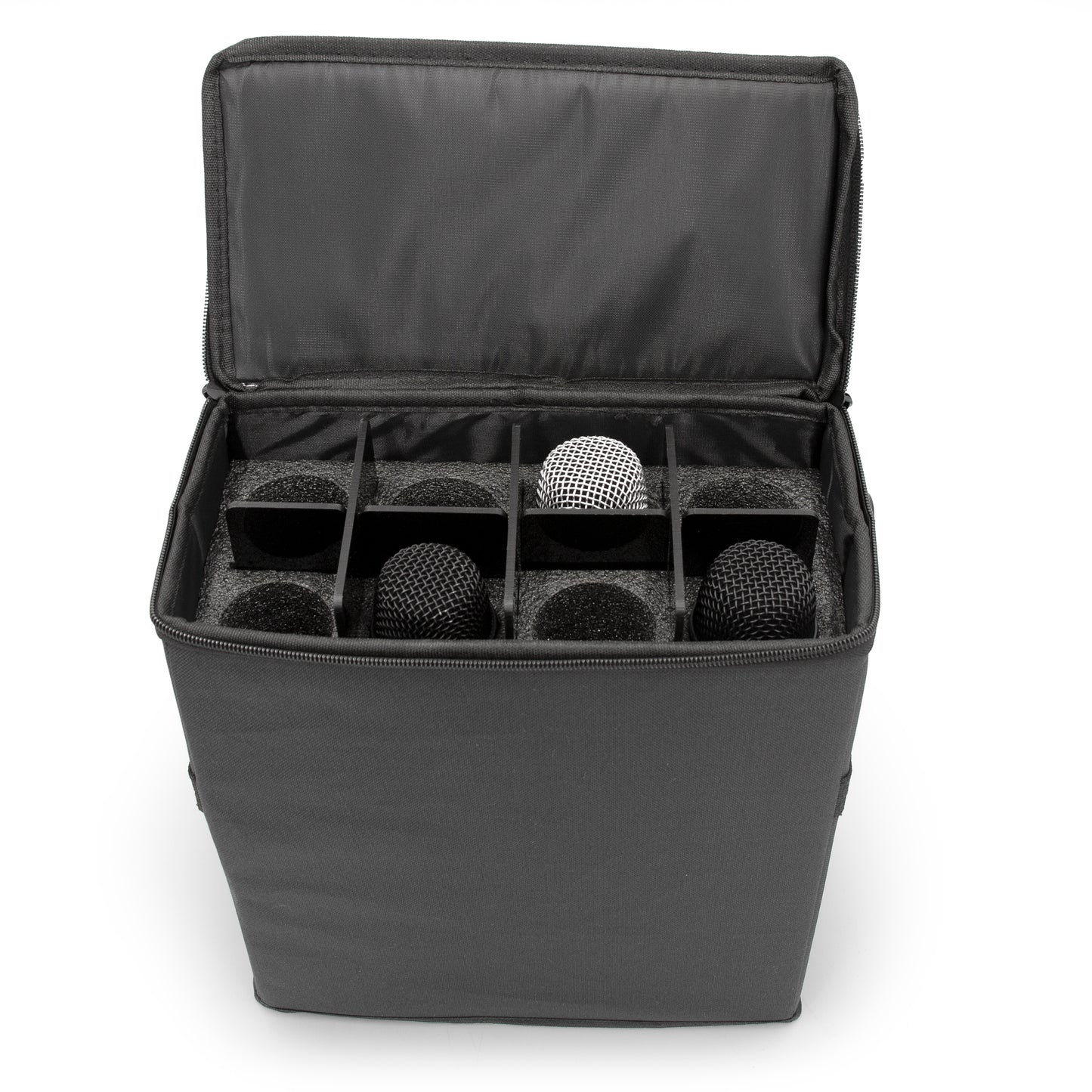 Wireless Microphone Case Compatible with Eight Wireless Mic System Microphones Up To 11" by Sennheiser, Shure and More - Lightweight Mic Bag