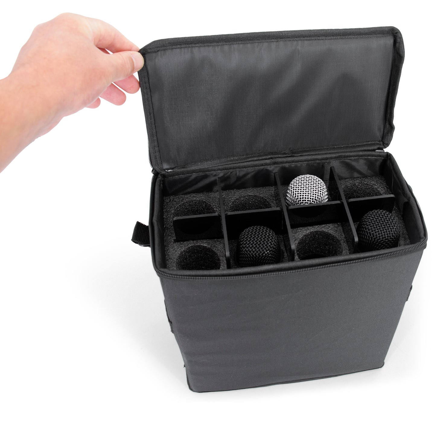 Wireless Microphone Case Compatible with Eight Wireless Mic System Microphones Up To 11" by Sennheiser, Shure and More - Lightweight Mic Bag