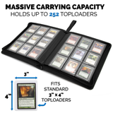 CASEMATIX Top Loader Binder for 252 Toploaders - 9 Pocket Toploader Binder for 3" x 4" Card Holders with 20 Top Loader Card Holders Included