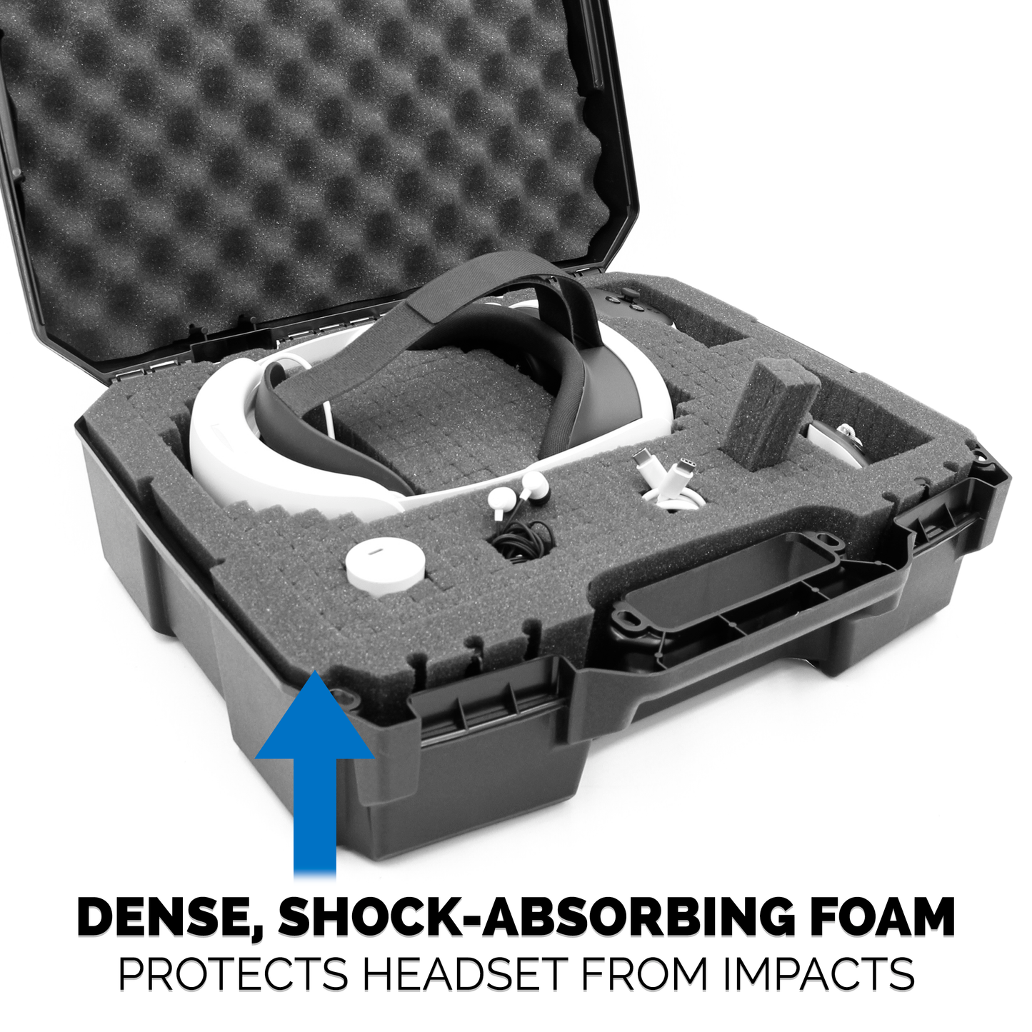 Hard Case Compatible with Meta Quest 3S or Quest 2 with VR Gaming Headset & Accessories - Customizable Foam fits Elite Strap and More