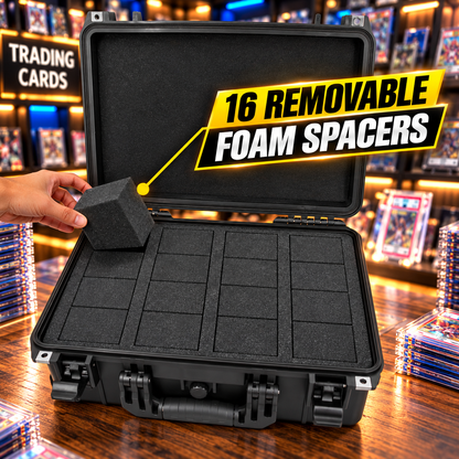 Graded Card Storage Box - 130 BGS/CSG/PSA Cards, IPX7 Waterproof Case w/ Dividers & Dual Locks for Sports Trading Card Slabs & Top Loaders