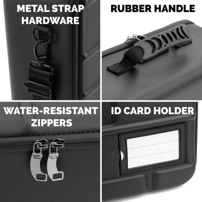 Miniature Carrying Case - Fully Customizable Miniature Storage Case with Two Pluck Foam Foam Trays For Minis, with Shoulder Strap