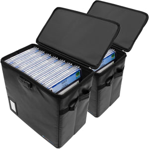 CASEMATIX Graded Comic Book Storage Fits 30 CGC Graded Comics, Fire Resistant Comic Book Bin with Three Comic Book Dividers and Zipper Lock (2 Pack)