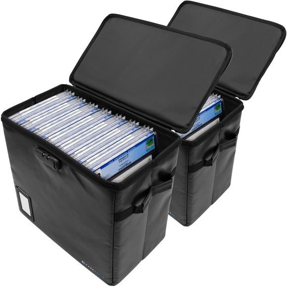 CASEMATIX Graded Comic Book Storage Fits 30 CGC Graded Comics, Fire Resistant Comic Book Bin with Three Comic Book Dividers and Zipper Lock (2 Pack)