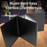 CASEMATIX DM Screen Faux Leather Embossed GM Screen - Folding Dungeon Master Screen Compatible with Tabletop Roleplaying Games, Black