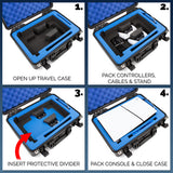 CASEMATIX Travel Case Compatible With PS5 Slim & PlayStation 5 Slim Digital Edition - Hard Shell Waterproof Case for Console, Controllers and More