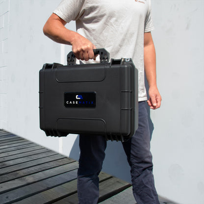 Portable Drill Battery Case Compatible with 12 Milwaukee M18 Battery Packs For Drills and M18 Tools, IPX7 Waterproof and Crushproof Hard Tool Case