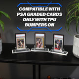 CASEMATIX Professional Graded Card Display Compatible With PSA BGS SGC CGC Graded Cards, Three Pack of Premium Graded Card Holder Stands With Base