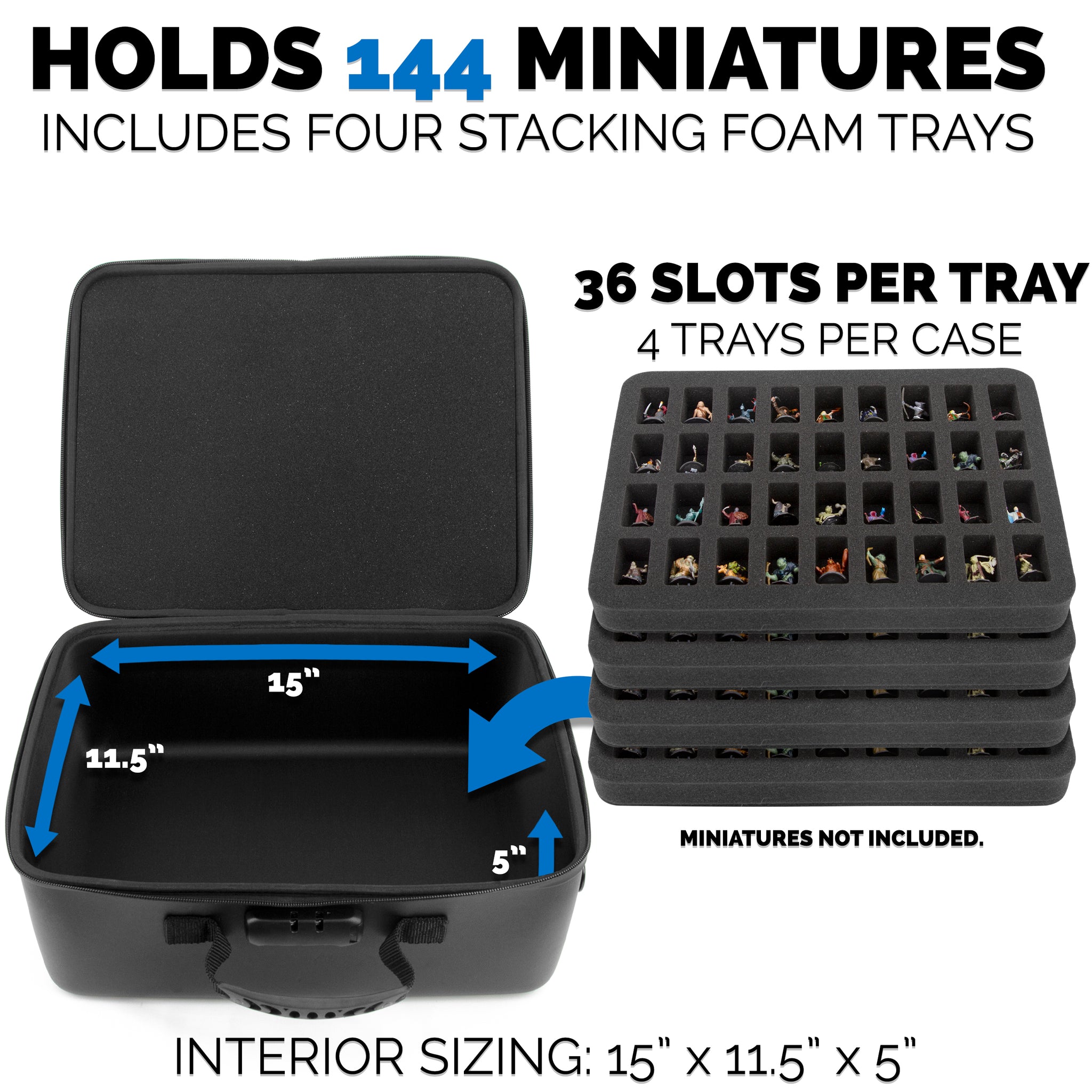 Mini Storage Case CASEMATIX Miniature Carrying Case with Programmable Lock - 144 Slot ...
