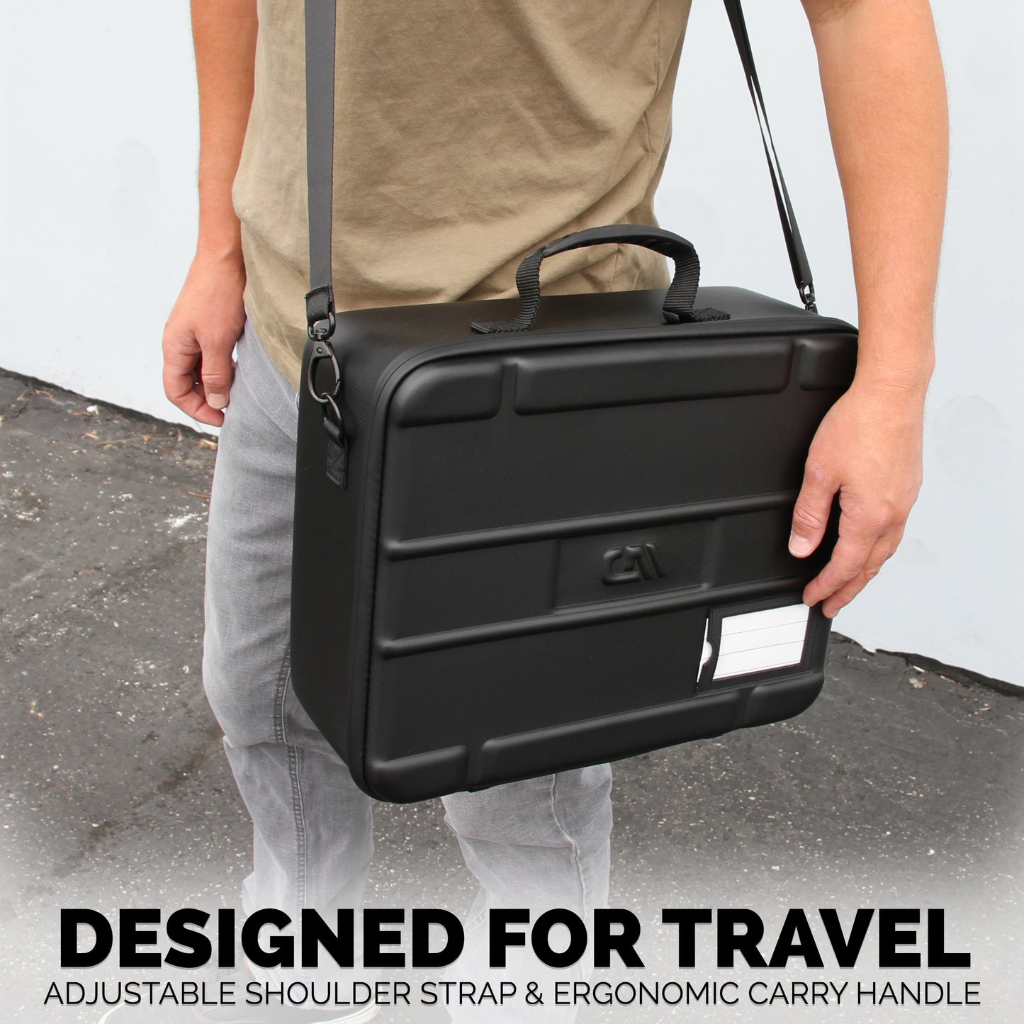 Wine Travel Case for 3 Bottles with Shock-Absorbing Foam & Adjustable Carrying Strap - Protective Wine Suitcase for Storage