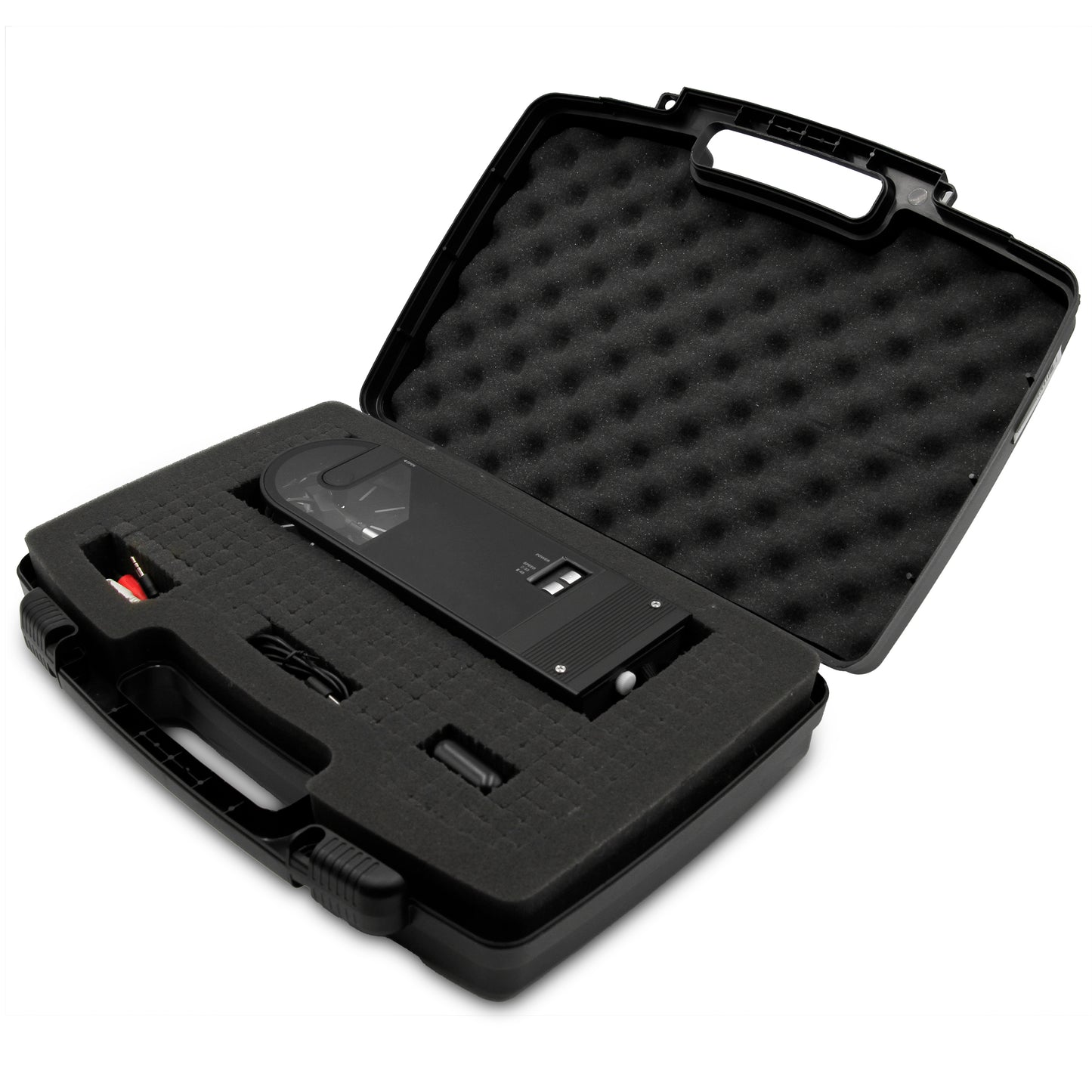 Travel Case Compatible with Audio-technica AT-SB727 Portable Turntable Sound Burger Vinyl Record Player - Includes Customizable Foam Carrying Case Only with Carry Handle