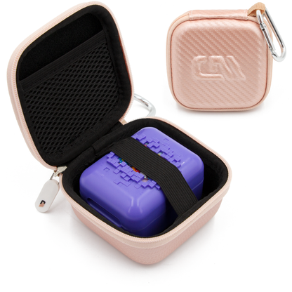 Hard Shell Travel Case Compatible with Bitzee Interactive Digital Pet -Carry Case Only with Carabiner - Rose Gold