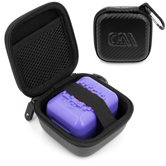 CASEMATIX Hard Shell Travel Case Compatible with Bitzee Interactive Digital Pet -Carry Case Only with Carabiner - Black