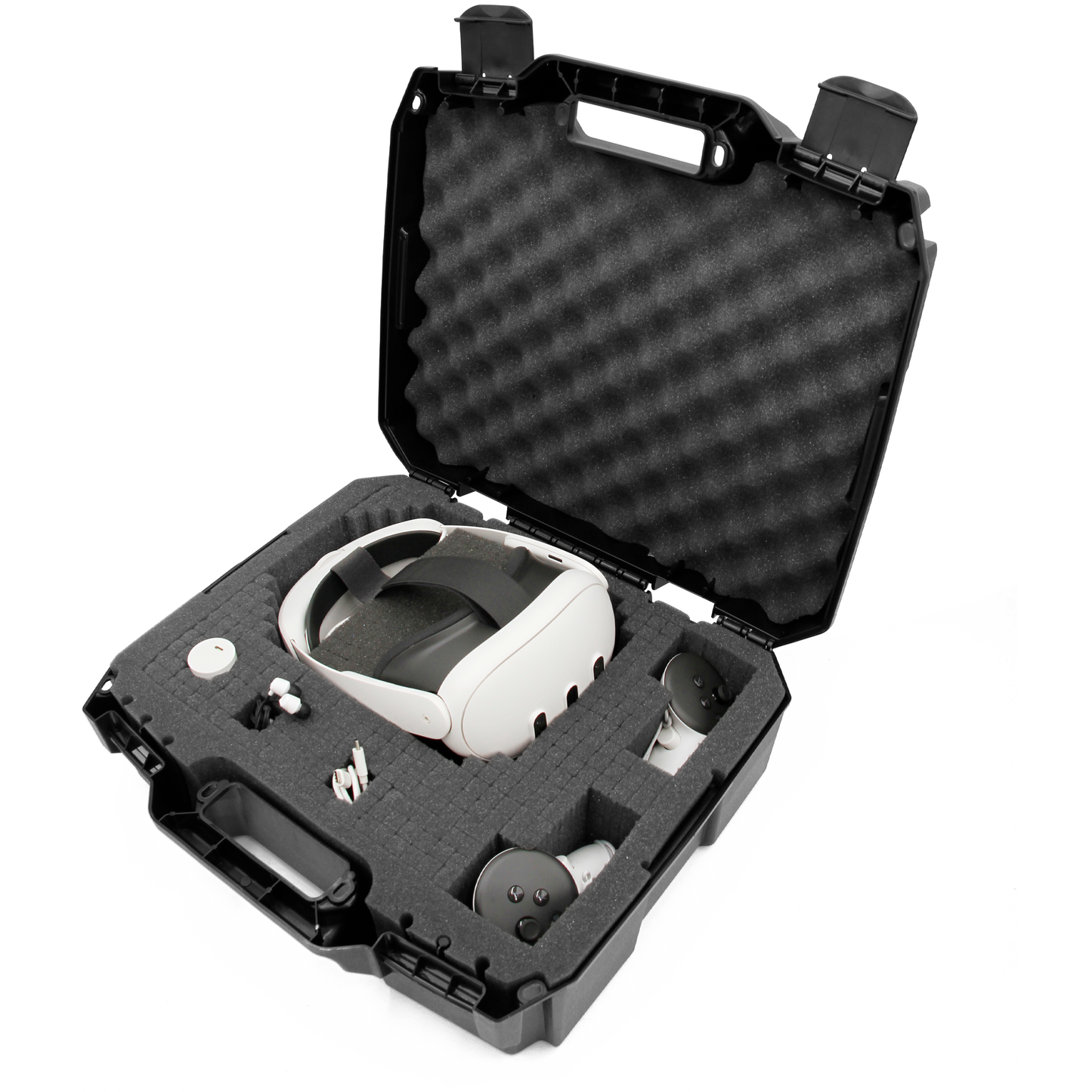 Hard Case Compatible with Meta Quest 3S or Quest 2 with VR Gaming Headset & Accessories - Customizable Foam fits Elite Strap and More