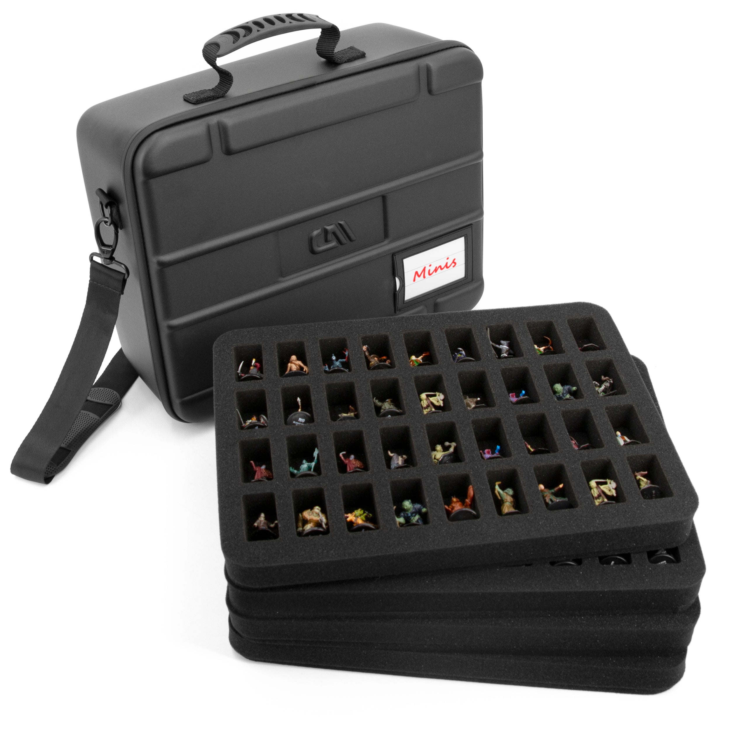 CASEMATIX 144 Slot Miniature Storage Case with Four Custom Foam