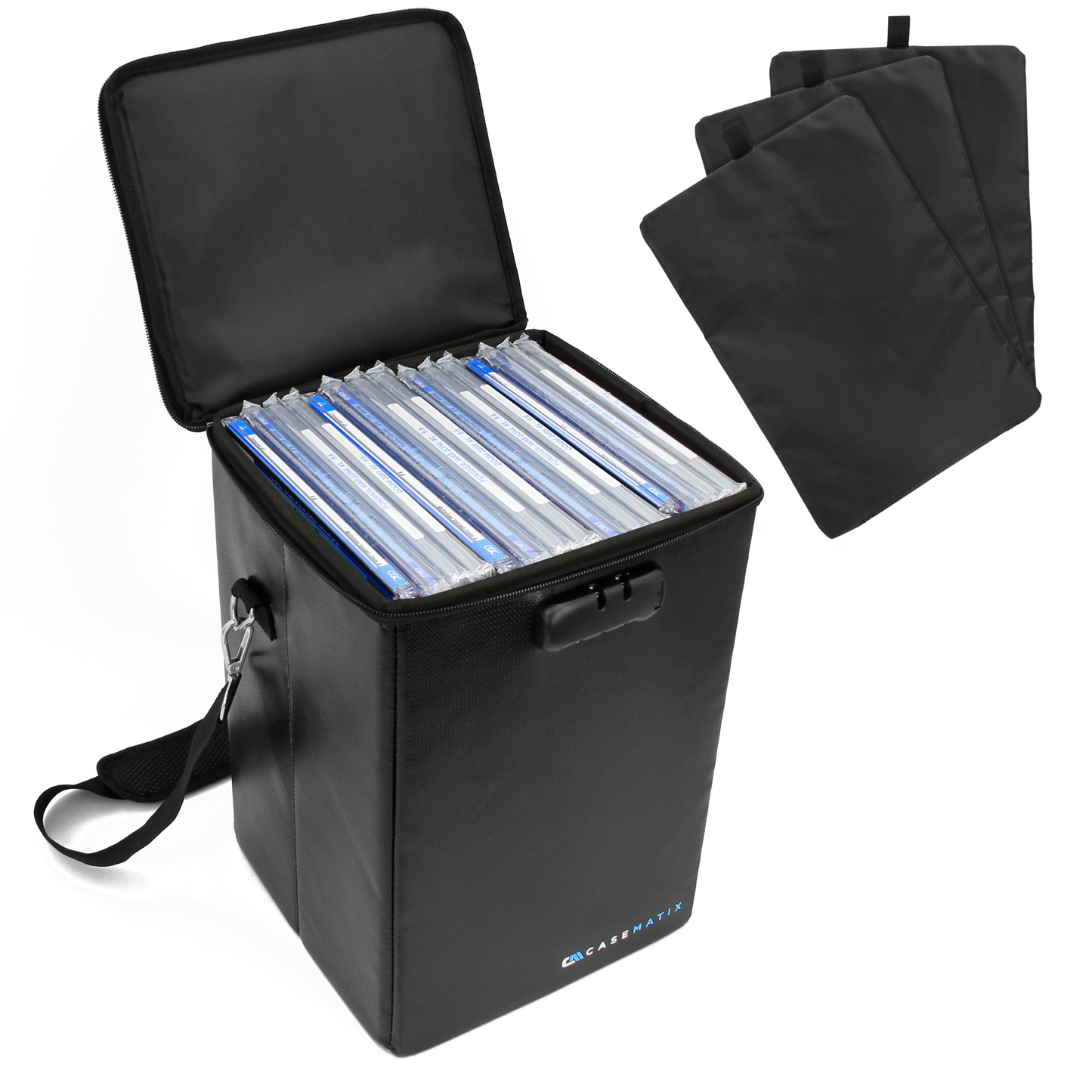 Graded Comic Book Storage Fits 15 CGC Graded Comics, Hard Shell Fire Resistant Comic Book Bin with Three Padded Comic Book Box Dividers