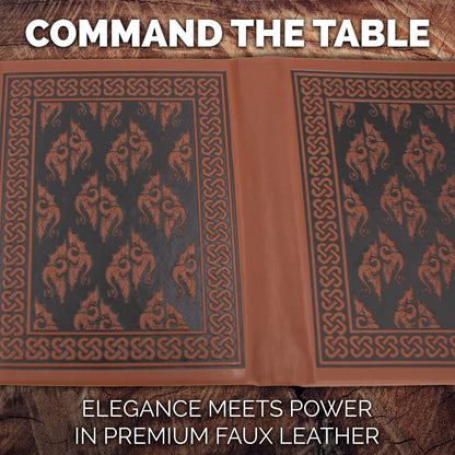 Miniature 6-Panel DM Screen – Compact Faux Leather Dungeon Master Screen for DND & TTRPG, Brown Tabletop RPG Screen for Better Player Connection
