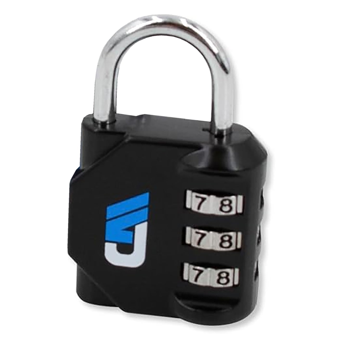 Adjustable Combination Padlock, Weather Resistant, 3 Digit Resetable Combination Lock, Keyless, Black