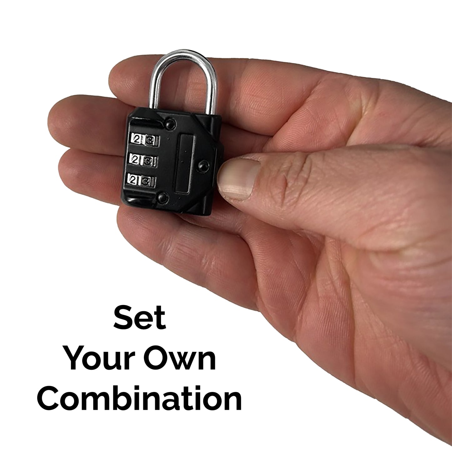 Adjustable Combination Padlock, Weather Resistant, 3 Digit Resetable Combination Lock, Keyless, Black, 2-Pack