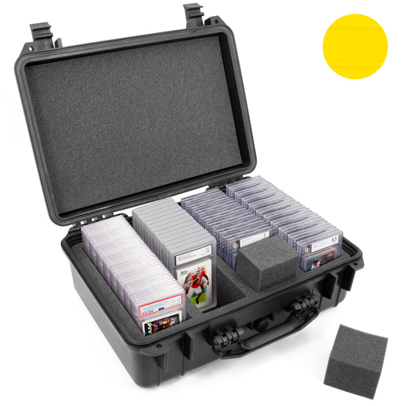 CASEMATIX Waterproof Top Loader Card Storage Case for Trading Cards Fits  500 Top Loader Card Holders with Airtight Seal and Precision Cut Dividers