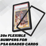 CASEMATIX 20 Pack Graded Card Bumper Guards Compatible with Standard PSA Slab Case, Includes 20 TPU Graded Card Storage Display Sleeve Protectors