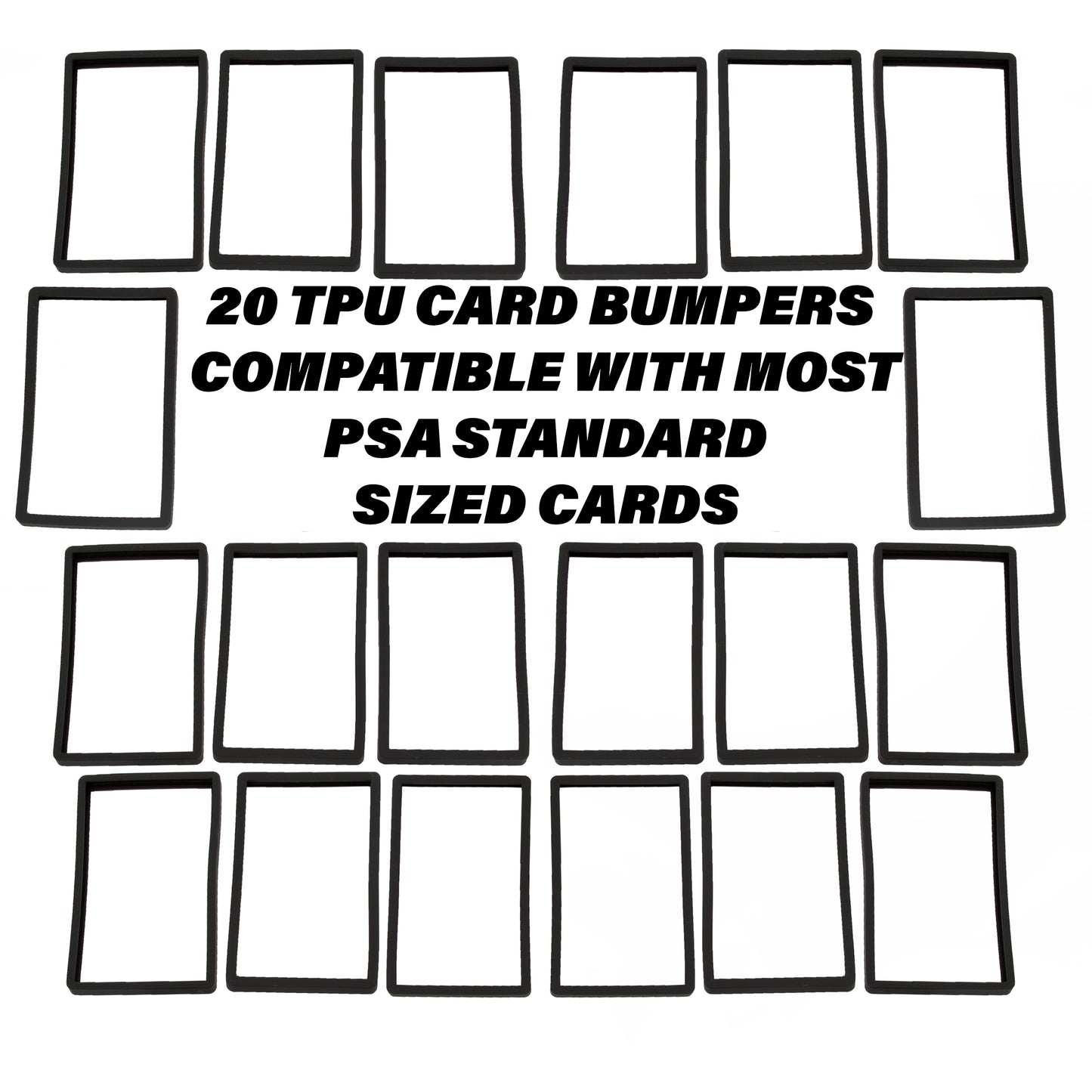 20 Pack Graded Card Bumper Guards Compatible with Standard PSA Slab Case, Includes 20 TPU Graded Card Storage Display Sleeve Protectors