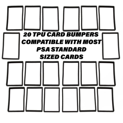 20 Pack Graded Card Bumper Guards Compatible with Standard PSA Slab Case, Includes 20 TPU Graded Card Storage Display Sleeve Protectors