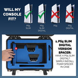 CASEMATIX Travel Case Compatible With PS5 Slim & PlayStation 5 Slim Digital Edition - Hard Shell Waterproof Case for Console, Controllers and More