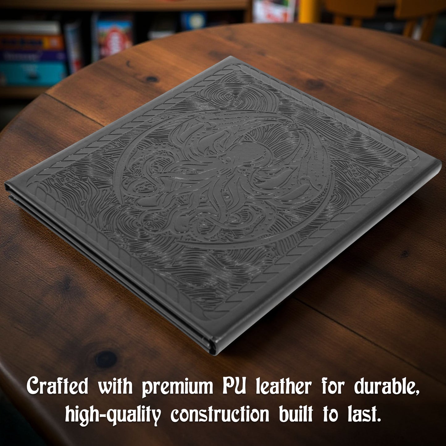 3-Panel Travel DM Screen – Compact PU Leather GM Screen with Clear Pockets & Wet-Erase Panels for Portable RPG Campaigns