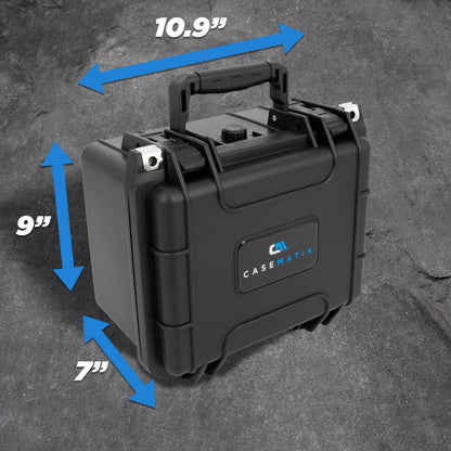 10" Two Gun Hard Case for Handguns & Pistol Magazine Storage - TSA Approved Waterproof with Removable Accessory Area & Oil-Resistant Foam