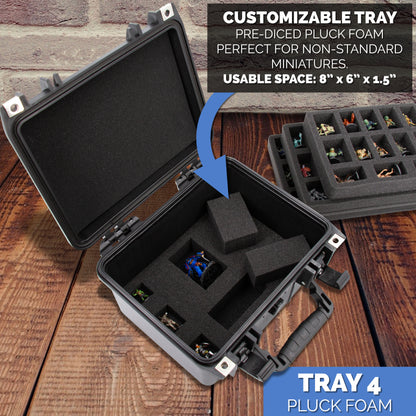 Miniature Carrying Case with Foam Trays – Hard Shell Storage Case Fits 43+ Minis, Warhammer 40k, DnD, Tabletop RPG & Mini Figure Storage