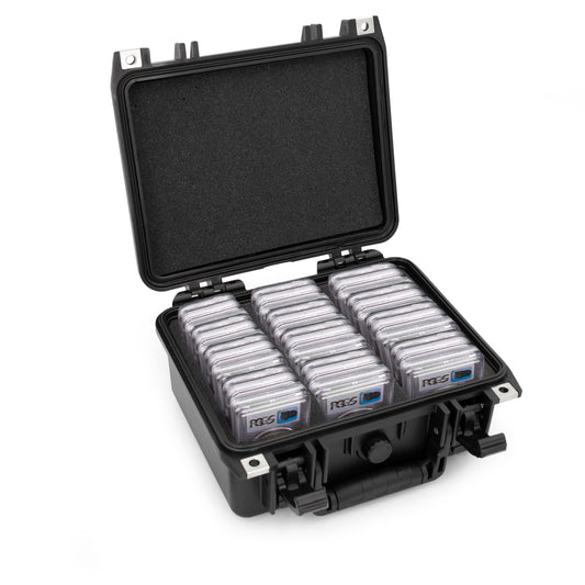 Graded Coin Case Compatible with 40+ PCGS or NGC Coin Slabs , Waterproof Coin Storage Box with Customizable Foam Will Fit Most Coin Holders