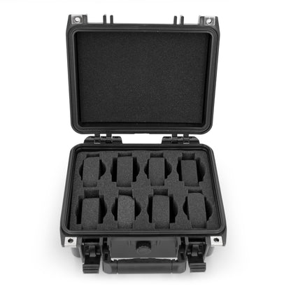 Watch Travel Case With 8 Watch Roll Holders - Impact Resistant Waterproof Watch Case With Foam Display Tray, Fits 24mm to 56mm Faces