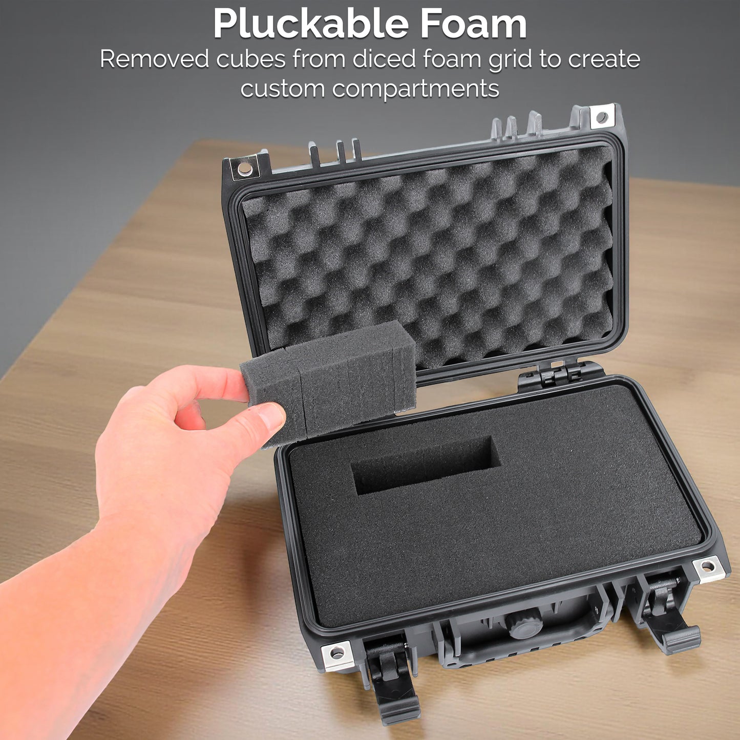 Waterproof Hard Case Compatible with Zoom PodTrak P4next Podcast Recorder – Customizable Foam Travel Case for Podcasting Interface Protection