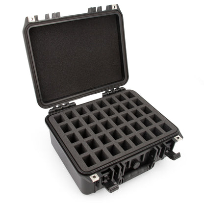 CASEMATIX Large Harmonica Case for Multiple Harmonicas Compatible with Up to 40 Hohner, Fender and Other Harmonicas up to 5 inches - Hard Case Only