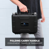 CASEMATIX 13" Waterproof Hard Travel Case with Padlock Rings and Customizable Foam - Fits Accessories up to 11" x 7.5" x 4"